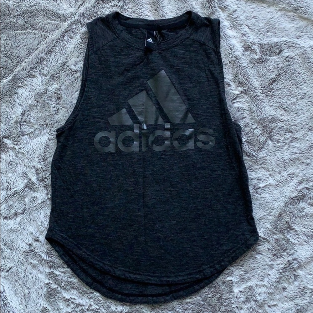 Adidas black and grey athletic shirt